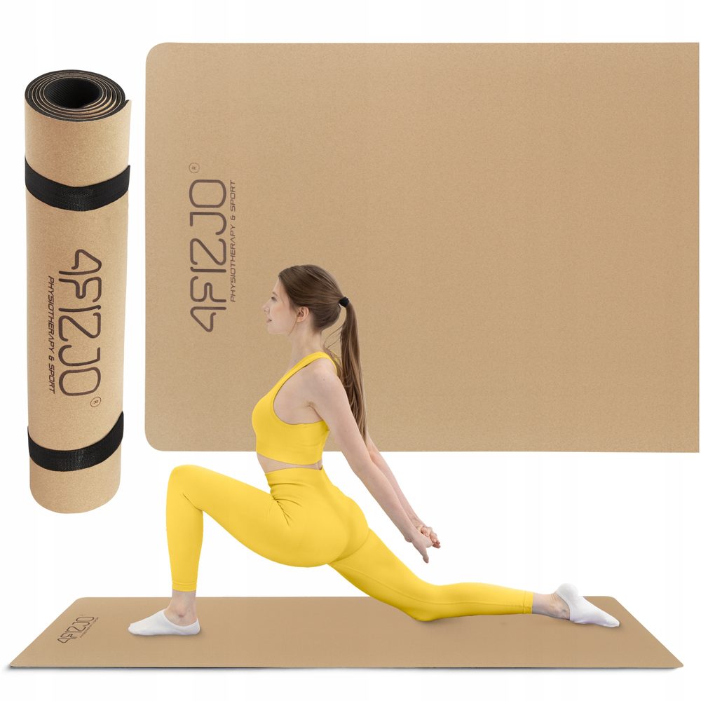 Коврик (мат) спортивный 4FIZJO Cork 183 x 61 x 0.4 см для йоги и фитнеса (P-5907739319562)