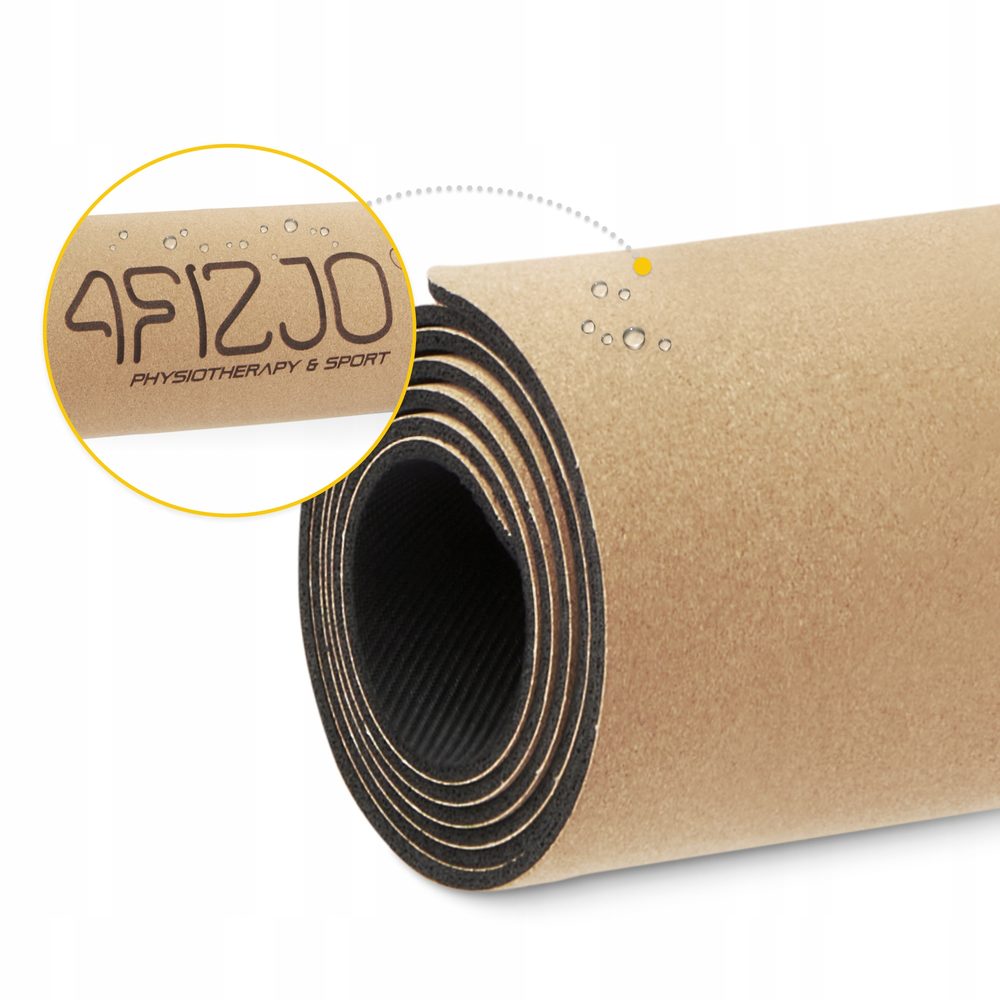 Коврик (мат) спортивный 4FIZJO Cork 183 x 61 x 0.4 см для йоги и фитнеса (P-5907739319562)