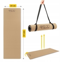 Коврик (мат) спортивный 4FIZJO Cork 183 x 61 x 0.4 см для йоги и фитнеса (P-5907739319562)