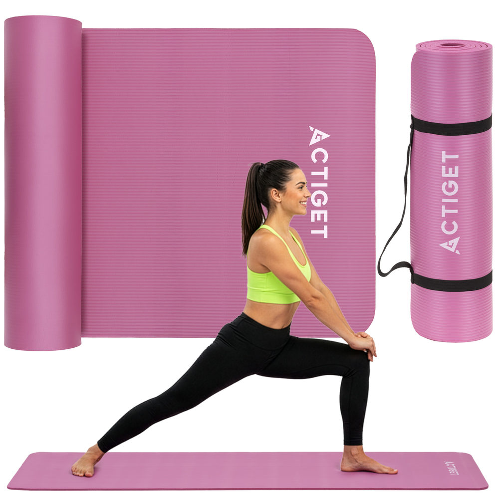 Коврик спортивный Actiget NBR 183 x 61 x 1 cм для йоги и фитнеса ACT0018 Pink